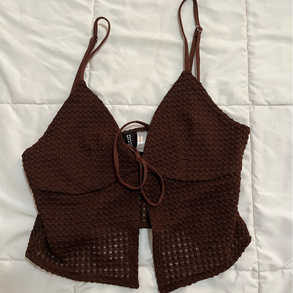 Tied in front tank top